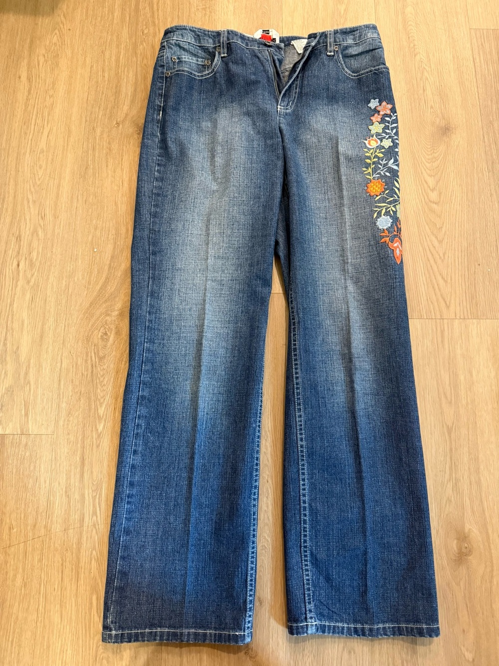Talbots Blue Embroidered Straight-Leg Women’s Jeans size 8